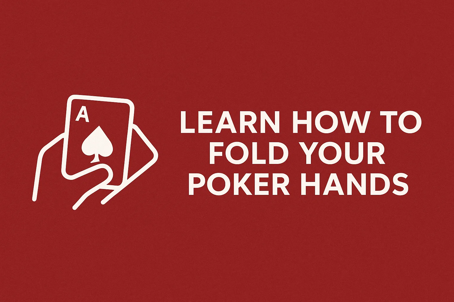 Learn How to Fold Your Poker Hands